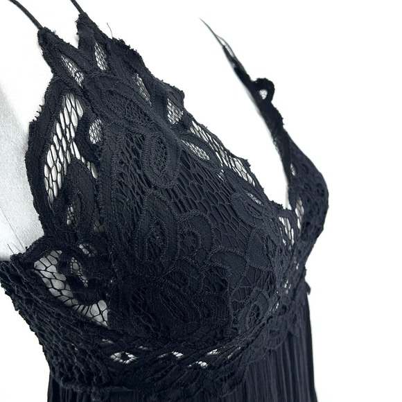 FP One Women Lace Slip Dress M Black Lacey Goth Whimsigoth Fairy Grunge Coquette - Picture 2 of 9